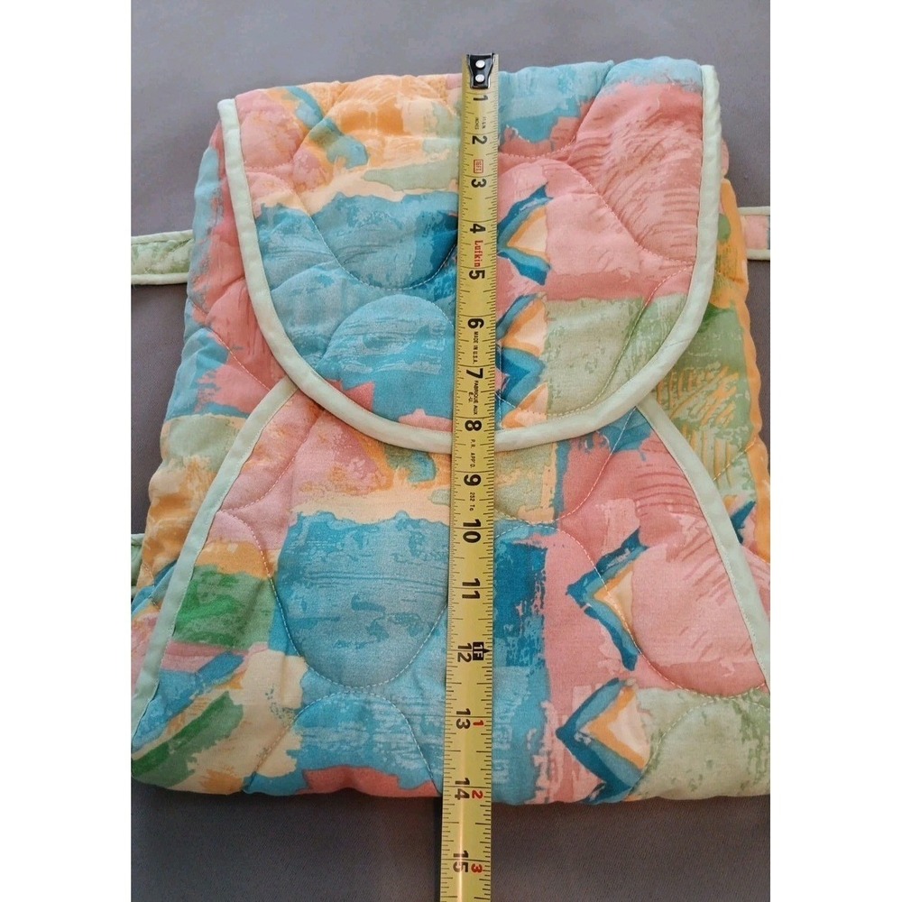 Vintage Casserole Dish Carrier 2 Handles Thick All Cloth Quilted 80s Retro - Picture 7 of 9